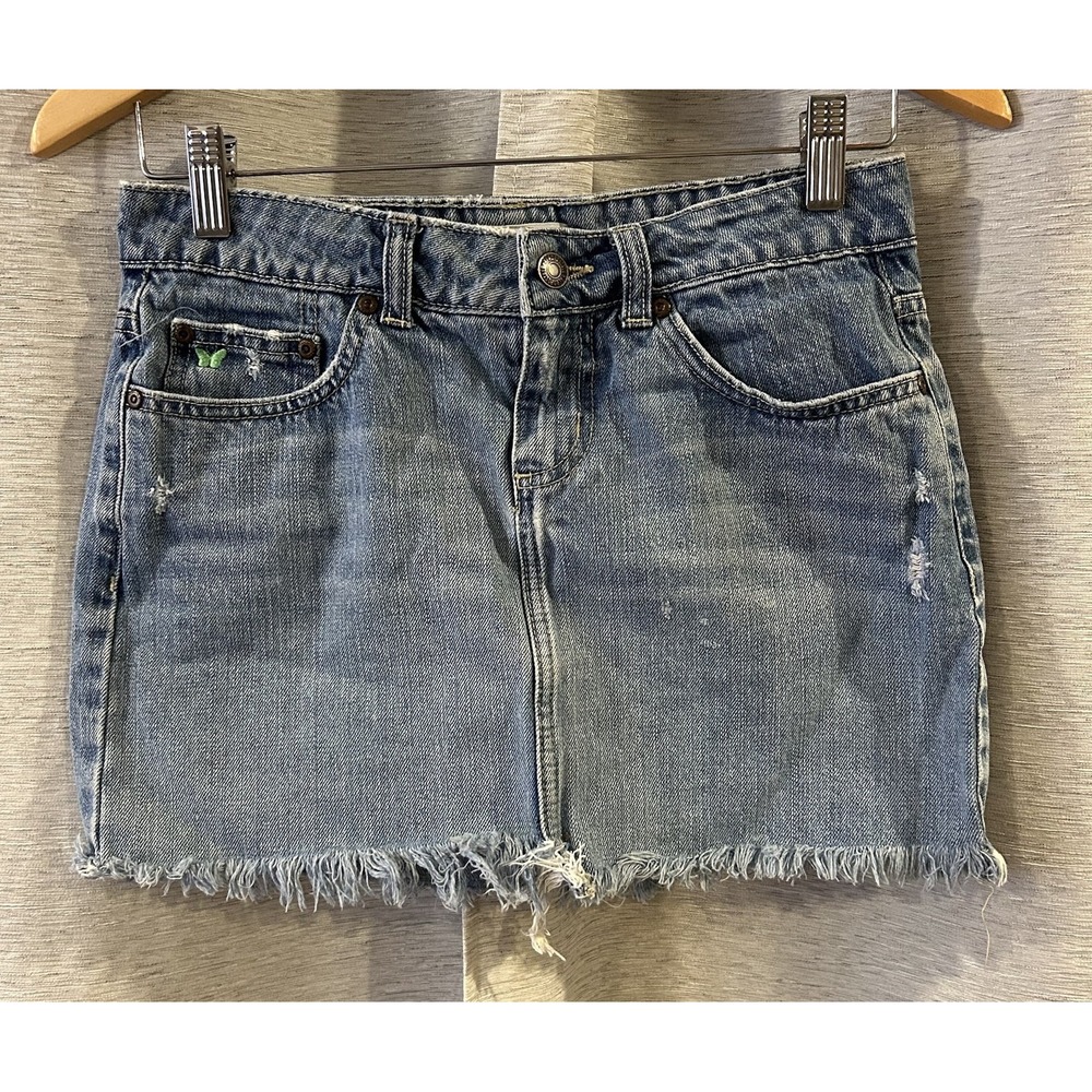 VTG‎ Aeropostale Low Rise Micro Mini Jean Skirt 2000s Y2K Size 0